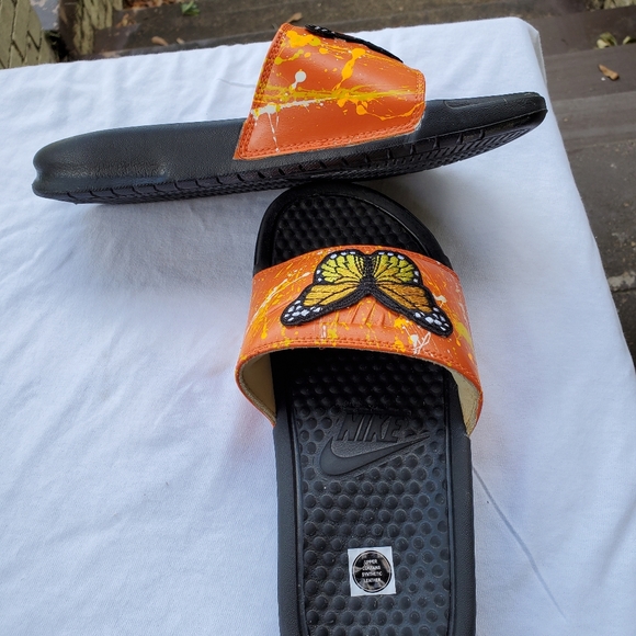 Orange Custom Splatter Slides Butterfly - Picture 3 of 4